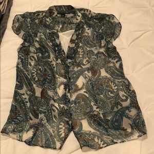 COPY - Beautiful 100% silk sheer blouse with cami